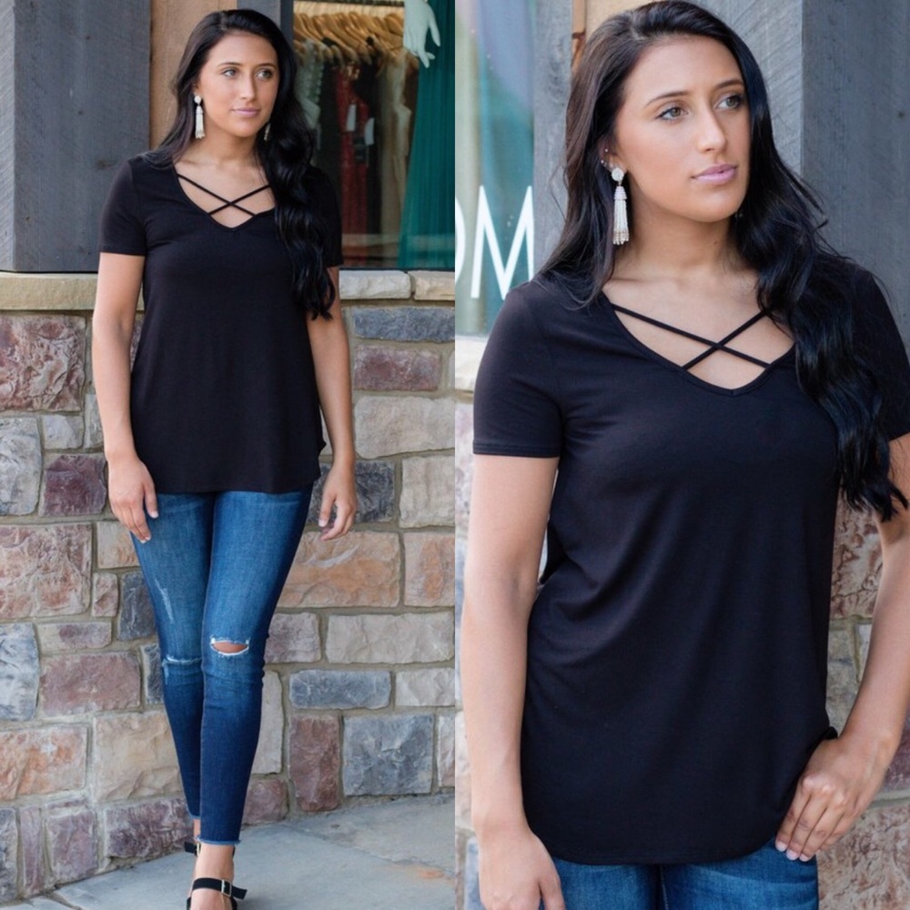 Black Cross Top